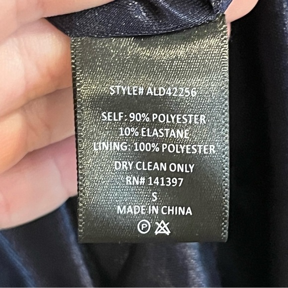 ASTR the label dark navy blue velvet one shoulder body on mini dress size small - Picture 7 of 11